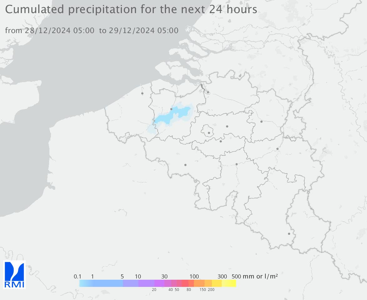 forecasted accumulated precipitation for the next 24 hours